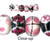 Bead, 12 Lampwork Glass Pink Black White Flower Rondelle Bead Mix with 1.8-2.5mm Hole  *