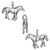 4 Antiqued Silver Pewter 20x13mm 3 Dimensional Horse Charms with Loop