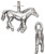 4 Antiqued Silver Pewter 20x13mm 3 Dimensional Horse Charms with Loop