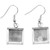 1 Pair Silver Plated Square Dangle Earring Mounts ~ 15x15mm *