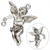 2 Antiqued Silver Pewter 38x31mm Cherub Angels with Loops Charms *