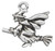 2 Antiqued Silver Pewter 3 Dimensional 18x20mm Witch on Broom Charms