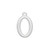 8 Silver Plated Pewter Matte 19x13mm Open Oval Drop Charms *