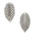 12 Antiqued Silver Plated Pewter 25x13mm Birch Leaf Charms