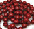 1 Strand Gorgeous Garnet Red 16mm Round Shell Pearl Beads *