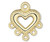 10 Gold Plated Pewter 10x9mm Heart Chandelier Connector with 5 Loops *