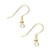 1000 Gold Plated Brass 21 Gauge 19mm Fishhook Earwires with Coil & Ball