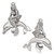 2 Antiqued Pewter 3 Dimensional 25mm Mermaid Riding Dolphin Focal Charms `