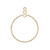 Beading Hoop,100 Gold Plated Steel 26mm Round Notched Ring with Closed Loop