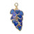 4 Gold Plated Brass & Epoxy Blue Heart Cluster Drops ~ 60 Charms *