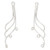 Focal, 2 Sterling Silver 3 Wire 39.5x11.5mm Curved Earring Link Connectors