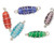 25 Silver Plated Wire Wrapped 17x7mm Oval Glass Bead Connector Mix`