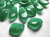 Bead, 50 Czech Pressed Glass Opaque Green 14x9x4mm Leaves Leaf with 1mm Hole *