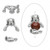 One Antiqued Pewter 3D Dog Bead Cap Charm to Fit 7-8mm Beads