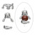 One Antiqued Pewter 3D Dog Bead Cap Charm to Fit 7-8mm Beads One Antiqued Pewter 3D Dog Bead Cap Charm to Fit 7-8mm Beads