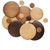 50 Assorted Wood 15-60mm Flat Base  Round Disc Charm Beads