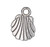 Charm, Drop, 50 Antiqued Silver Plated Pewter 9x9mm Double Sided SEASHELL Charms