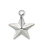 50 Silver Plated Brass 10x10mm Double Sided Star Drop Charms