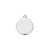 4 Silver Plated Steel Double Sided 15mm Flat Round Smooth Charm Drops