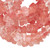 36" Strand Pink Cherry Quartz Glass 4-10mm Chip Beads with 0.7-0.8mm Hole