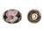 Bead, Cloisonné, 10 Gold Plated Copper and Enamel Black & Pink 9x7mm Oval Beads with 1.1-1.2mm Hole