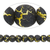 2 Strands(130) Desert Sun Gold Plated & Black 6mm Round Glass Beads *