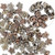50 Grams(35-40) Antiqued Silver, Copper & Brass Double Sided 6mm Flower Beads *