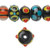 20 Lampwork Rondelle Black & Assorted Colors Bumpy Beads ~ 14x10mm *