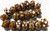 Bead, 20 Lampworked Glass Brown & White 14x10mm Bumpy Rondelle Beads w/ 1.9-2.7mm Hole *