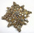 Embellishment, Button, Focal, 1 Gold Plated & Clear Rhinestone 33mm Snowflake *