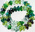 Bead Mix, 25 Large Transparent Greens Czech Glass 11x13mm Flower Cone Bead MIX *