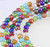 36" Strand(252) Round Glass Bead 4mm Round Rainbow Mix with 0.6-0.8mm Hole *