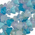 Bead Mix, 25 Large Serenity Blues Czech Glass 11x13mm Flower Cone Bead MIX *