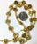 26 Antiqued Gold 7mm Double Sided Round Coin Moon Face Beads *