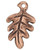 4 Antiqued Copper Plated Pewter Double Sided 13x10mm Oak Leaf Charms