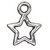 Charm, Drop, 100 Antiqued Silver Plated Pewter  9x8mm Double Sided Open Star Charms