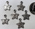 50 Antiqued Silver Plated Pewter JUST FOR YOU 12x11mm Double Sided Star Charms with Loop *