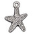 50 Antiqued Silver Plated Pewter 12x12mm SEASHELL Starfish Charms