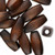 Bead, 25 Large Dark Brown 30x12mm Twisted Oval Wooden Beads with 3.5mm Hole