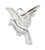 100 Silver Plated Brass 13x12.5mm Bird Drop Charms  *