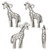 4 Antiqued Silver Pewter 24x15mm 3D Giraffe Charms *