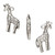 4 Antiqued Silver Pewter 24x15mm 3D Giraffe Charms *