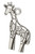 4 Antiqued Silver Pewter 24x15mm 3D Giraffe Charms *