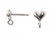 Ear Posts, 24 Silver Plated 6mm Heart Ear Studs with Drop Loop Earring Post *