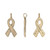 Charm, 20 Antiqued Gold Plated Pewter 17x10mm Ribbon Awareness Charms