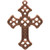 Charm, Cross, 12 Antiqued Copper 26x19mm Filigree Cross Connector Charms with Top Loop *