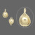 100 Gold Plated Brass 8x10mm Wrapped Round Drop Charms with Loop *