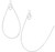 Beading Hoop, 10 Silver Plated Brass 20 Gauge 40x22mm Smooth Teardrop Earring