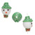 2 Lampwork Glass 18x12mm Snowman Head with Green Hat Beads *