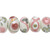 20 Lampwork Glass Multi-Color Pink Flowers Rondelle Beads with 1.5-2.5mm Hole